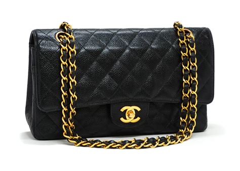 chanel classic black caviar